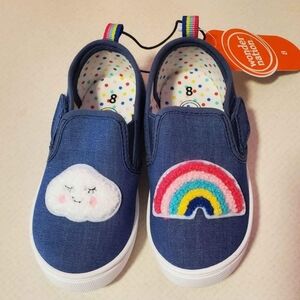 New Girl's Size 8 Wonder Nation sneakers shoes Denim applique